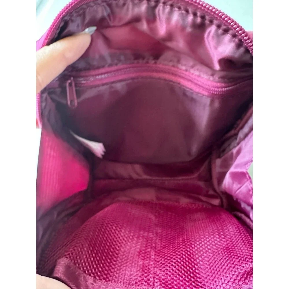 NWOT Rare Beauty by Selena Gomez Berry Puffy Quilted Nylon Essentials Zip Pouch